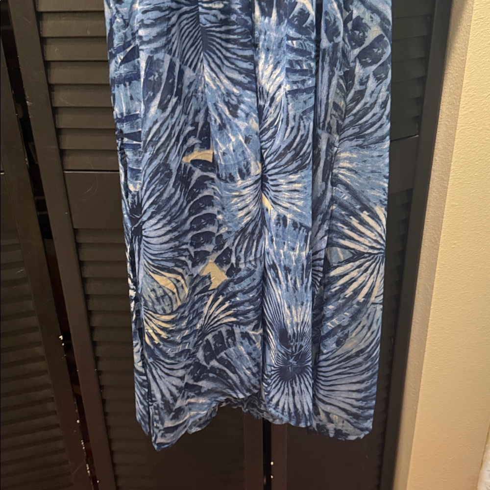 Kendall & Kylie Blue Tropical Beach Cover Up Maxi Dress NWT Medium - Picture 2 of 4